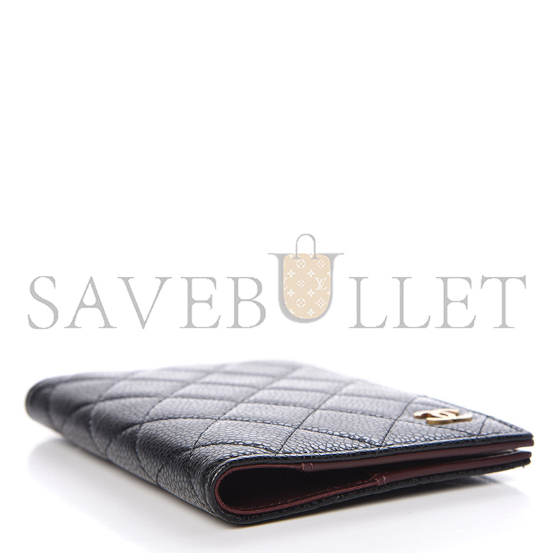 Ch*el caviar quilted passport holder black (15*10*2cm)